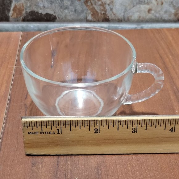 VTG Clear Glassware Snack Set 4 Four Plates Cups - Picture 10 of 16